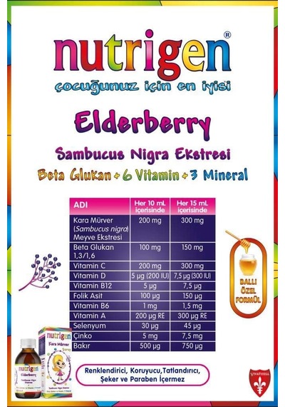 Elderberry Kara Mürver, Beta-glukan, Bal Şurup 200 Ml