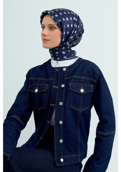 Armine İpek Eşarp 2026 Yaz - 9544-81 Lacivert Twill