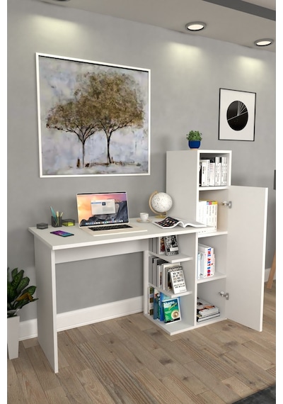 Moonlife Diamond Dolaplı Çalışma Masası Beyaz Moonlife Diamond Dolaplı Çalışma Masası Beyaz