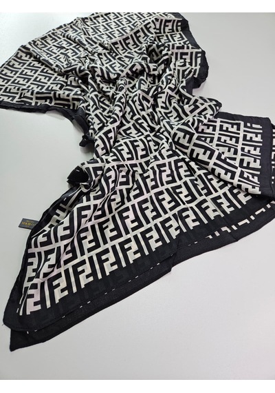 Miorel Scarfs F Desen İthal Vual İpek Şal Aksesuar Fular Silk Scarfs Shawl Hijab Beyaz