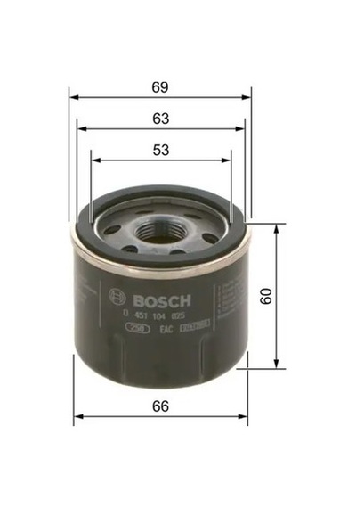 Kia Picanto Yag Filtresi 1.1 2004-2011 Bosch 0451104025