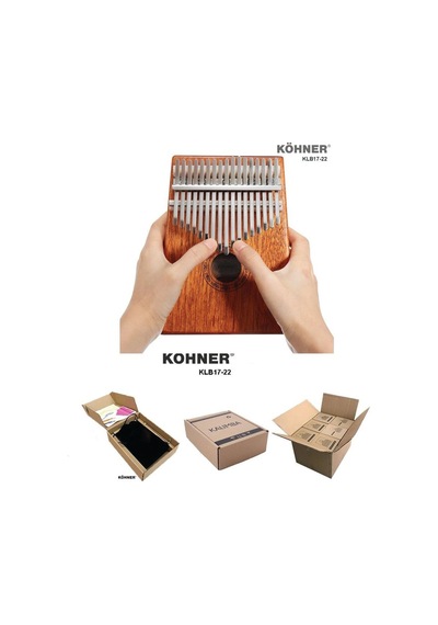 Köhner 17 Tuşlu Maun Ağacı Ful Kalimba Seti-parmak Piyanosu Seti