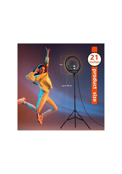 Profesyonel 21 İnç 65w Ring Light Çekim Işığı, 560 Led Ayarlanabilir Parlaklık Kumandalı Makyaj Kuaför Video F