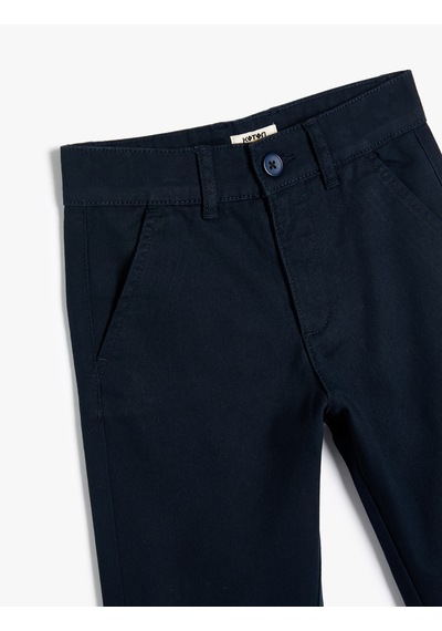 Koton Chino Okul Pantolonu Cepli Pamuklu Lacivert 5wkb40004tw Lacivert