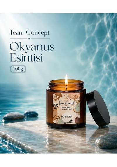 Kokulu Mum 2'li Set - Soya Mum Hediye Seti, Sandalağacı Ve Okyanus Aromalı Amber Kavanoz Mumlar -%100 Doğal Soya Wax Diğer
