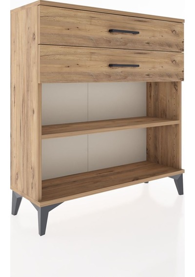 Arges Şifonyer Tek Raflı 2 Çekmeceli 88x30x96 Çam-çam Atlas Çam