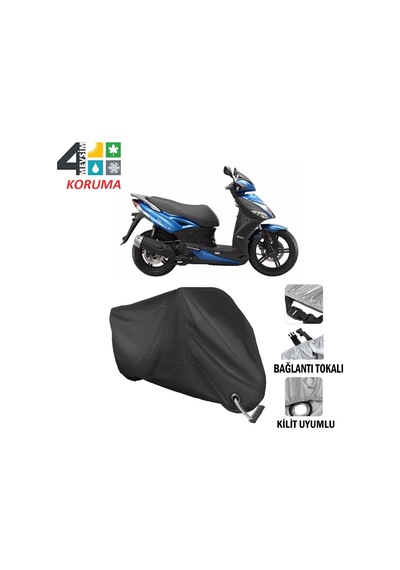 Kymco Agility City 200I Motosiklet Branda ( Kilit Uyumlu - Siyah