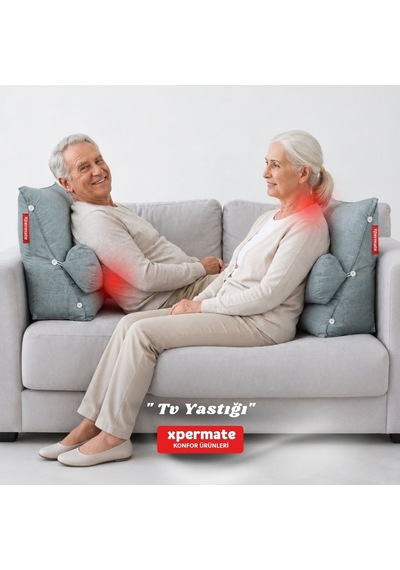 Xpermate Sırt, Bel, Boyun Destekli TV Okuma Yastığı Ameliyat Sonrası Gri