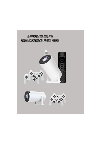 Portatif 4k Projeksiyon 4.000 Uygulama, Kablosuz Yansıtma Ve Bluetooth 5.0 Yeni Nesil Çok Renkli