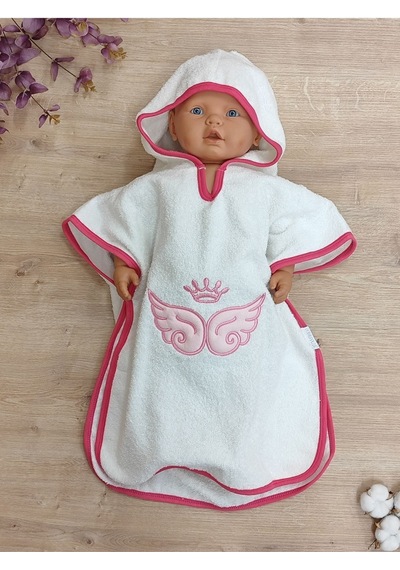 Pareo Bebek Havlu Bebek Bornoz Yumuşacık Su Emici Pamuklu Nakış Desenli 1 - 4 Yaş