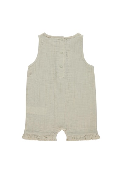 Civil Baby Cepli Çiçek Nakış 6-18 Ay Patiksiz Tulum - Bej Açık Bej