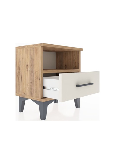 Arges Komodin Tek Raflı Tek Çekmeceli 44x30x48 Çam-aytaşı Çam