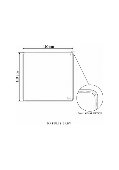 Natulis Baby %100 Organik Pamuk Kumaş 4 Kat Müslin Bebek Battaniyesi 110x110 cm Gri