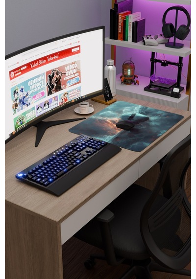 Airplane Uçak Kaymaz Dikişli Kauçuk Oyuncu Mousepad V1 - 48x40 Xl Gaming Mouse Pad Fare Altlığı