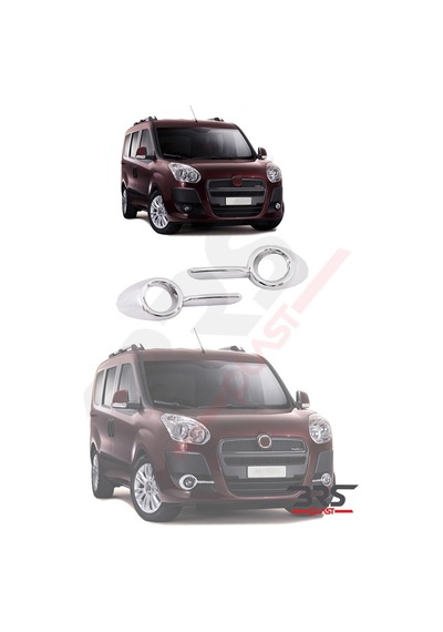 Fiat Doblo Uyumlu 2010-2014 Krom Sis Çerçevesi 2 Parça Paslanmaz Çelik