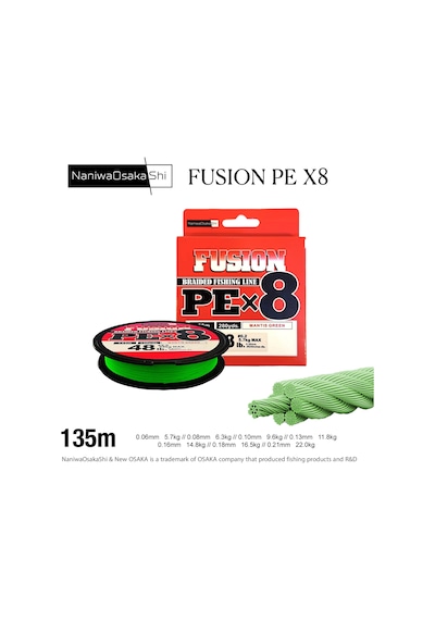 Nanıwaosakashı Fusıon 8x 135mt 0,18mm Mantıs Green