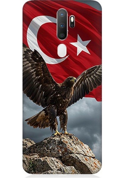 Oppo A5 2020 Uyumlu Kartal Zirvede Bekliyor Desenli Silikon Kılıf Çok Renkli