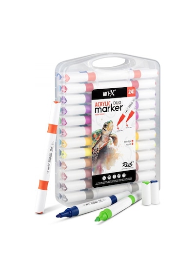Art-x Acrylic Marker Duo 24 Lü Set 18054