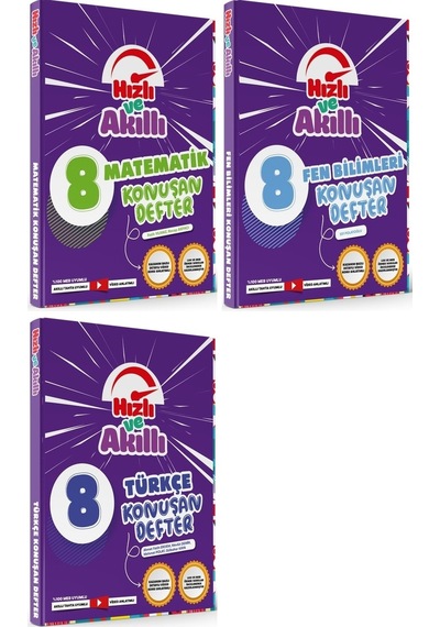 Tammat 8. Sınıf Matematik + Fen Bilimleri + Türkçe Hızlı Ve Akıllı Konuşan Defter Soru Bankası Set 3 Kitap