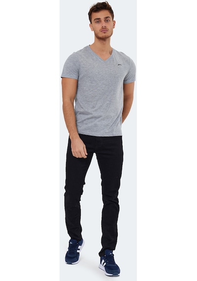 Slazenger RIVALDO Erkek V Yaka Gri Tişört