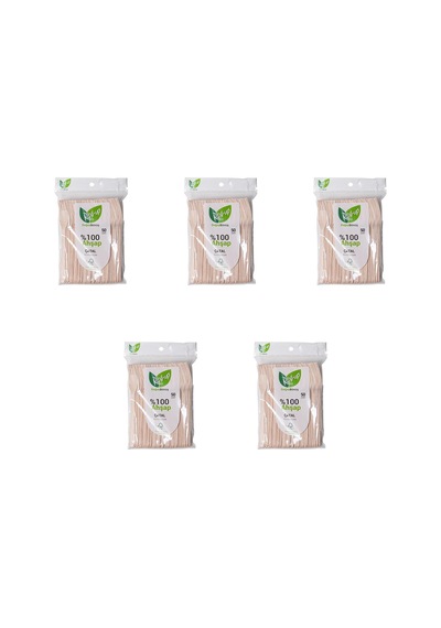 Roll-up Doğaya Dönüş Ekolojik Doğal Doğa Dostu %100 Ahşap Çatal - 16 Cm. - 50'li 5 Paket Kahverengi