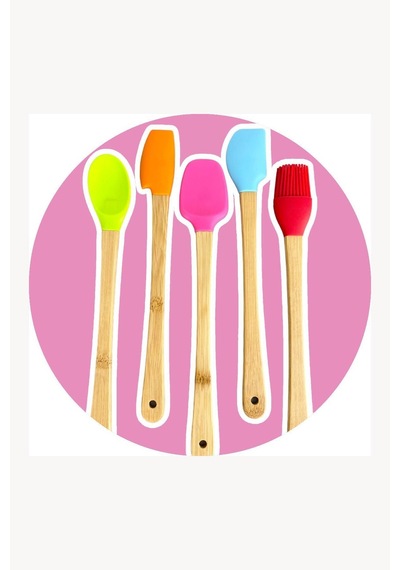 Bella 5 Li Mini Bambu Spatula Seti Silikon Çok Renkli Diğer