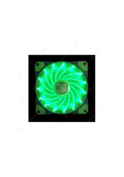 12Cm Kasa Fanı 15 Led Li 3D Görünüm Silikon Pad Yeşil 12Cm Kasa Fanı 15 Led Li 3D Görünüm Silikon Pad Yeşil