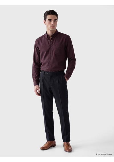 Lcwaıkıkı Classic Bordo Standart Kalıp Armürlü Erkek Gömlek