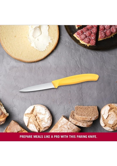 6.7638.c1 Swiss Classic 8cm Tırtıklı Soyma Bıçağı, Sarı