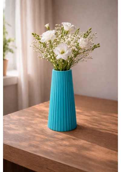 Modern Beyaz Vazo Güne Sade Bir Başlangıç 17.8 7.7 Cm Turkuaz