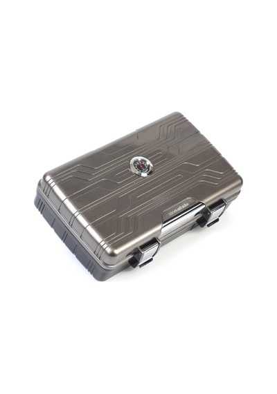 Conquistador Gunmetal Siyah 10 Kapasite Seyahat Humidor Puro Kutusu Cnq-009