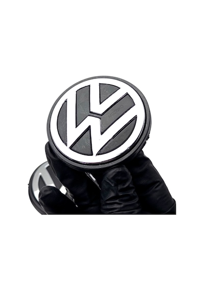 70 Mm Volkswagen Logolu Siyah Krom Jant Göbeği Seti Geçmeli Jant Kapağı 4 Adet