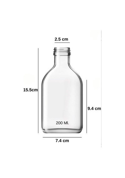 5 Adet Kapaklı Cold Brew Şişesi 200 Ml Yassı Cam, Soğuk Kahve, Detoks, Sos Ve Yağdanlık Şişesi Şeffaf