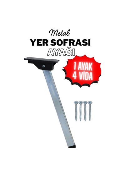 25 Cm Metal Yer Sofrası Ayağı - Katlanır Metal Sini Altı Takımı 4 Adet Metal Katlanır Sehpa Ayağı Katlanır Ayak Parmak İzi Bırakmaz Inox Parmak İzi Bırakmaz Inox