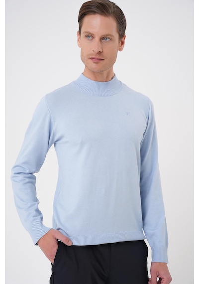 Efor Tr 876 Slim Fit Mavi Klasik Triko Mavi