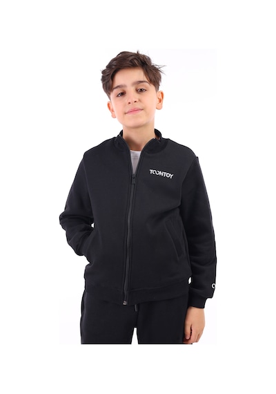 Toontoy Erkek Çocuk Nakışlı Hırka Siyah