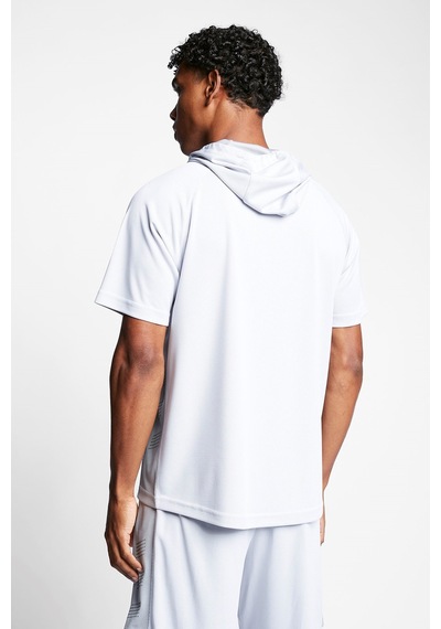 Lescon Beyaz Erkek Kısa Kollu Kapüşonlu Sweatshirt 23b 1027 Beyaz