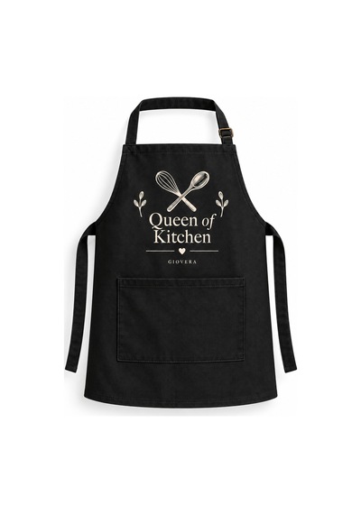 Queen Of Kitchen Unisex Mutfak Önlüğü Siyah
