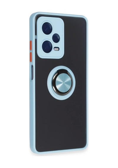 Xiaomi Redmi Note 12 5g Uyumlu Kılıf Montreal Yüzüklü Silikon Kapak - Buz Mavi