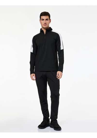 Koton Cepli Baskı Detaylı Beli Bağcıklı Jogger Spor Eşofman Altı Siyah 6wam40104nk Siyah