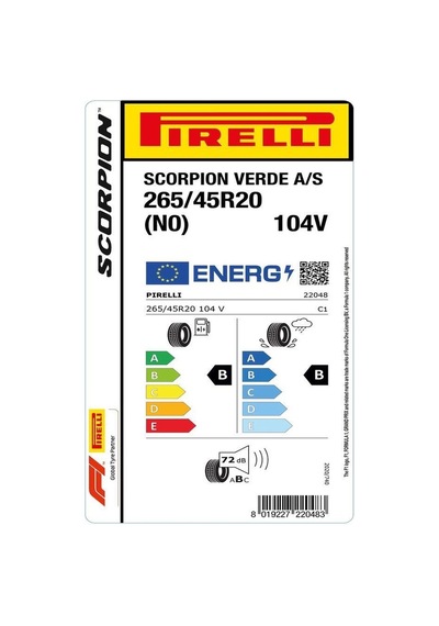 Pirelli 265/45R20 104V Scorpion Verde All Season (N0) Dört Mevsim Lastiği 2025