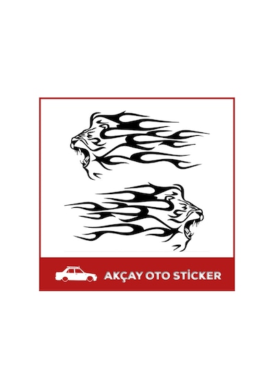 (2 Adet) Aslan Sticker Lion Araç Sticker Arma Sticker Oto Sticker
