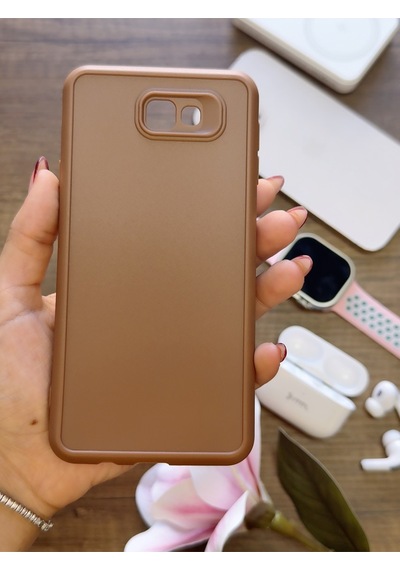 Samsung Galaxy J7 Prime Uyumlu Kamera Korumalı Darbeye Dayanıklı Renk Atmayan Keep Silikon Kılıf Kahverengi