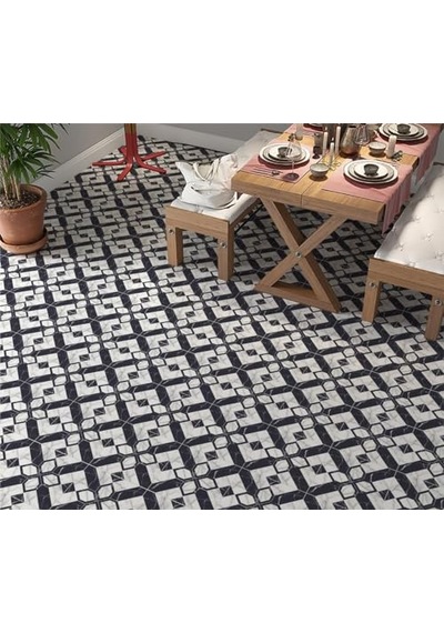 Kaplama Zemin Kaplama Folyosu 65x130 Cm Mermer Geometrik