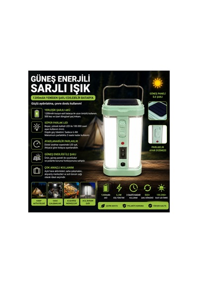 Güneş Enerjili Şarjlı Led Kamp Lambası 1200mah Taşınabilir Acil Durum Aydınlatma Işığı Çok Renkli - 900265713 Çok Renkli Güneş Enerjili Şarjlı Led Kamp Lambası 1200mah Taşınabilir Acil Durum Aydınlatma Işığı Çok Renkli - 900265713 Çok Renkli