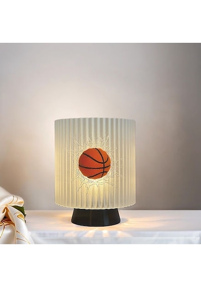 Gece Lambası -basketbol Dekoratif Lamba, Genç Oda, Özel Hediye Çok Rekli - Beyaz