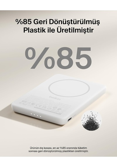 Boostcharge 5000 Mah İnce Manyetik Usb-c Power Bank, Beyaz