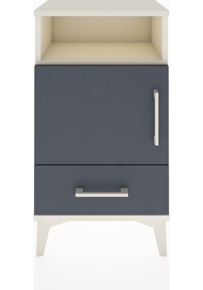 Arges Komodin 2 Raflı Tek Kapaklı 44x30x80 Aytaşı-antrasit Aytaşı