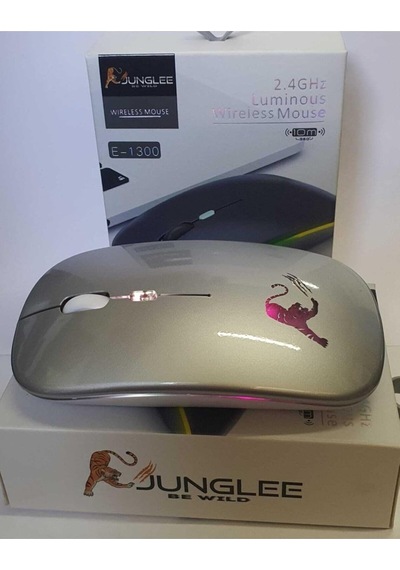 Junglee 1369 Şarjlı Kablosuz Mouse Sessiz 2.4 Ghz Usb Wireless 800-1200-1600 Ayarlanabilir Dpi Led Işıklı Slient İle Uyumlu