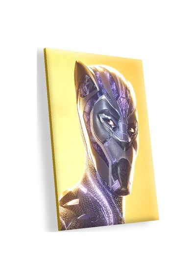 Cakasepetim Black Panther Sarı Zemin Ahşap Mdf Tablo